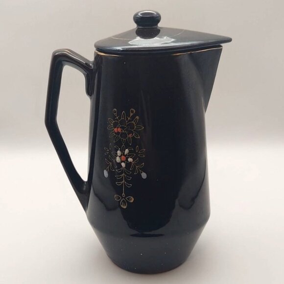 Vintage Redware Rooster Moriage 4-Piece Set 2-Shakers Coffee Pot & Lid Japan MCM - Picture 4 of 12